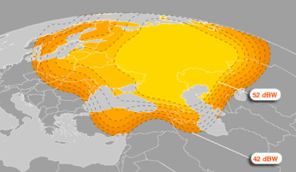 Карты зоны обслуживания спутником Eutelsat W4